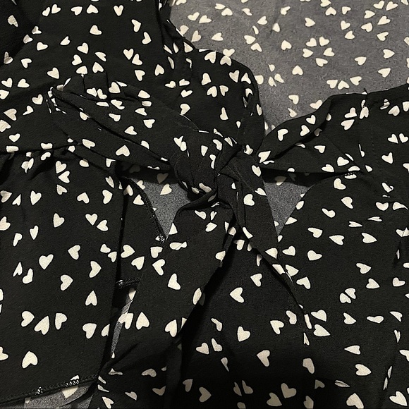 SHEIN NWOT front tie heart print blouse top XL - Picture 4 of 4